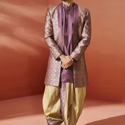 VASTRAMAY Woven-Design Sherwani Set-image-45