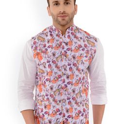 Hangup Men Pink Printed Waist Coat-picture-24