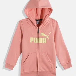 Puma Boys Brand Logo Print Hooded Sweatshirt-image-80