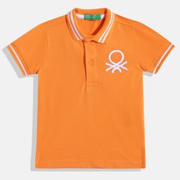 United Colors of Benetton Boys Cotton Brand Logo Polo Collar T-shirt-image-17