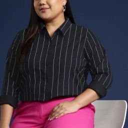 Hancock Black Cotton Striped Shirt-image-78