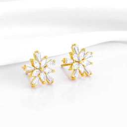 GIVA 925 Silver Golden Floral Radiance Stud Earrings for Women & Girls-17