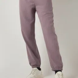 Bewakoof Purple Regular Fit Self Pattern Trackpants-image-26