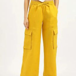 United Colors Of Benetton Yellow Regular Fit Trousers-image-16