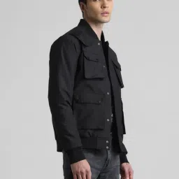 Jack & Jones Black Regular Fit Bomber Jacket image 4
