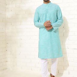 Fabindia Men Thread Work Pathani Kurta-58