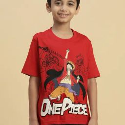 Kidsville One Piece Printed Red T-Shirt For Boys-image-22
