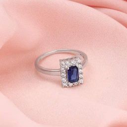 GIVA 925 Silver Blue Stone Ring for Women & Girls-image-87