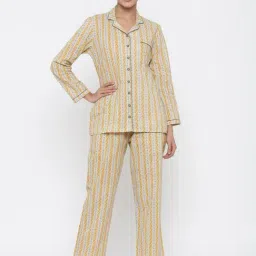 Jaipur Kurti Mustard Printed Night Suit-picture-35