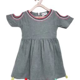 Peppermint Kids Grey Textured Dress-picture-40