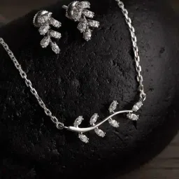 Clara Leaf 92.5 Sterling Silver Pendant Set-picture-6