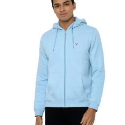 Allen Solly Sky Blue Cotton Regular Fit Hooded Sweatshirt-picture-35
