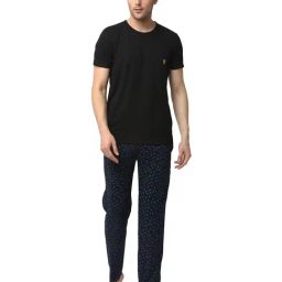 Vimal Jonney Navy & Black Printed T-Shirt & Trackpants-image-56
