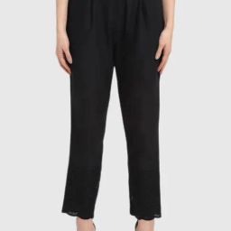 Cantabil Black Straight Fit Trousers-image-13