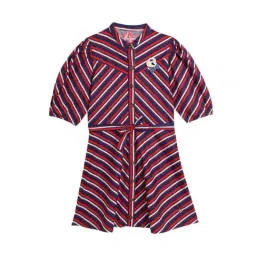 Blue Giraffe Kids Multicolor Striped Dress-picture-17