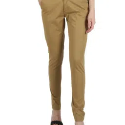 Monte Carlo Khaki Slim Fit Flat Front Trousers-image-20
