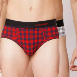 Underjeans By Spykar Multi Regular Fit Checks Briefs - Pak of 2-picture-47