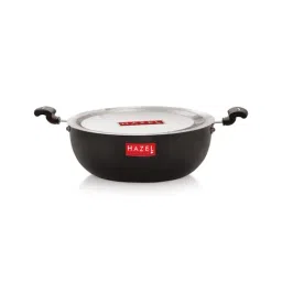 HAZEL Black Hard Anodized Kadhai with Lid (1.3L)-image-8