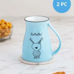 Clay Craft Fine Ceramic Jumble Printed Milk/Tea/Coffee Mugs - 2 Piece - 350 ml each - For Home/Office/Gifting Purpose-31