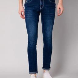 Cantabil Blue Cotton Regular Fit Jeans-image-17