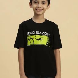 Kidsville One Piece Printed Black T-Shirt For Boys-image-19