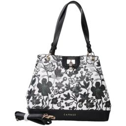 Caprese Wren Grey Faux Leather Floral Shoulder Handbag-image-42
