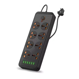 Portronics Power Plate 7 2500W Cable Length 3m USB 6 USB Port + 8 Power Sockets Power Converter-45