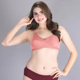 Lux Venus Peach & Black Full Coverage Non-Wired Bra With Adjustable Strap - Pack of 2 image 4