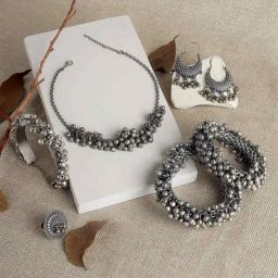 Teejh Nellore Oxidised Silver Jewellery Gift Set-31