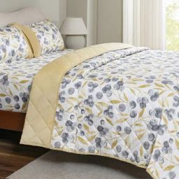 Maspar Yellow Cotton Printed Single Quilt-image-87