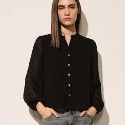 Only Black Regular Fit Self Pattern Top-15