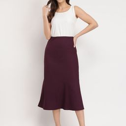 FableStreet Women A-line Skirt - Wine-picture-27