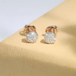Malabar Gold and Diamonds 18k Rose Gold Diamond Hoop Earrings-image-65