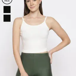 La Intimo Black, Black, Cream Forever Beauty Camisole (Pack of 3)-image-40