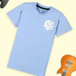 Kiddopanti Blue Boys Cotton Printed Round Neck Tee-image-71