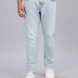 TOMMY HILFIGER Blue Cotton Regular Fit Solid Jeans-image-83