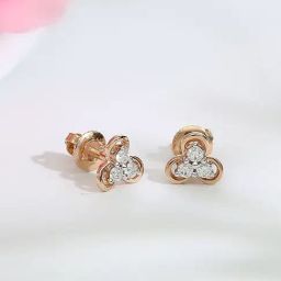 Malabar Gold and Diamonds 18k Rose Gold Diamond Stud Earrings-image-77