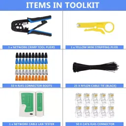 FEDUS RJ45 7 in 1 Crimping Tool Kit Combo 2 Ergonomic, Textured (Pack of 50 Pcs) image 2
