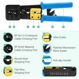 FEDUS RJ45 Pass Through Crimping Tool Kit Combo 1 Ergonomic, Textured (Pack of 25 Pcs) image 4