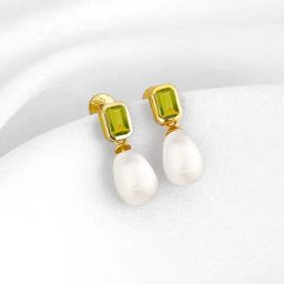 GIVA 925 Silver Golden Amber & Pearl Earrings for Women & Girls-image-38