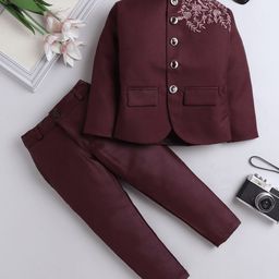 FOURFOLDS Boys 2-Pc Embroidered Bandhgala Party Suit-picture-11