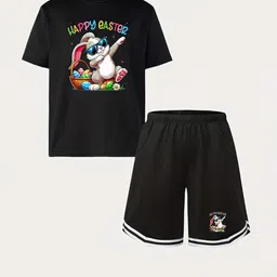 YK Girls Printed Round Neck T-shirt With Shorts-image-58