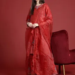 Anouk Ethnic Motifs Printed Kurta with Sharara & With Dupatta image 5