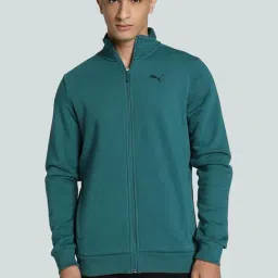 Puma Green Cotton Slim Fit Sports Jacket-image-15