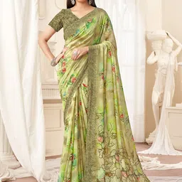 Mitera Floral Poly Georgette Saree-image-99