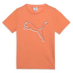 Puma Boys Orange Cotton Logo T-Shirt-image-62