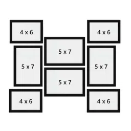 ecraftindia Memory Wall Collage Photo Frame - Set of 8 Photo Frames for 4 Photos of 5'x 7', 4 Photos of 4'x6' image 4