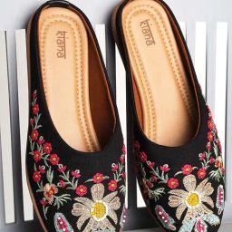 Kiana Women's Black Mule Shoes-image-92