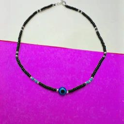 Arte Jewels 925 Sterling Silver Evileye Black Beads Anklet For Women-image-32