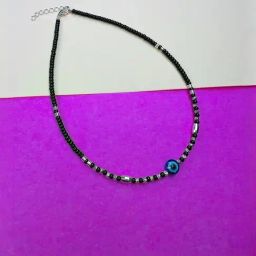 Arte Jewels 925 Sterling Silver Evileye Black Beads Anklet For Women-image-35